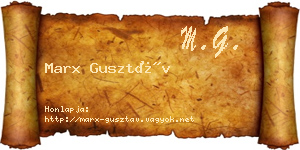 Marx Gusztáv névjegykártya