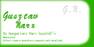 gusztav marx business card